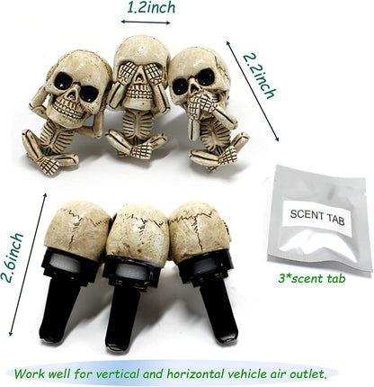 Car Air Freshener Clips, Car Vent Decoration,  Skull Car Interior Accessories, Car Air Conditioner Vent Decoration, Office Home Aromatherapy Thanksgiving Christmas Day Decor Gifts For