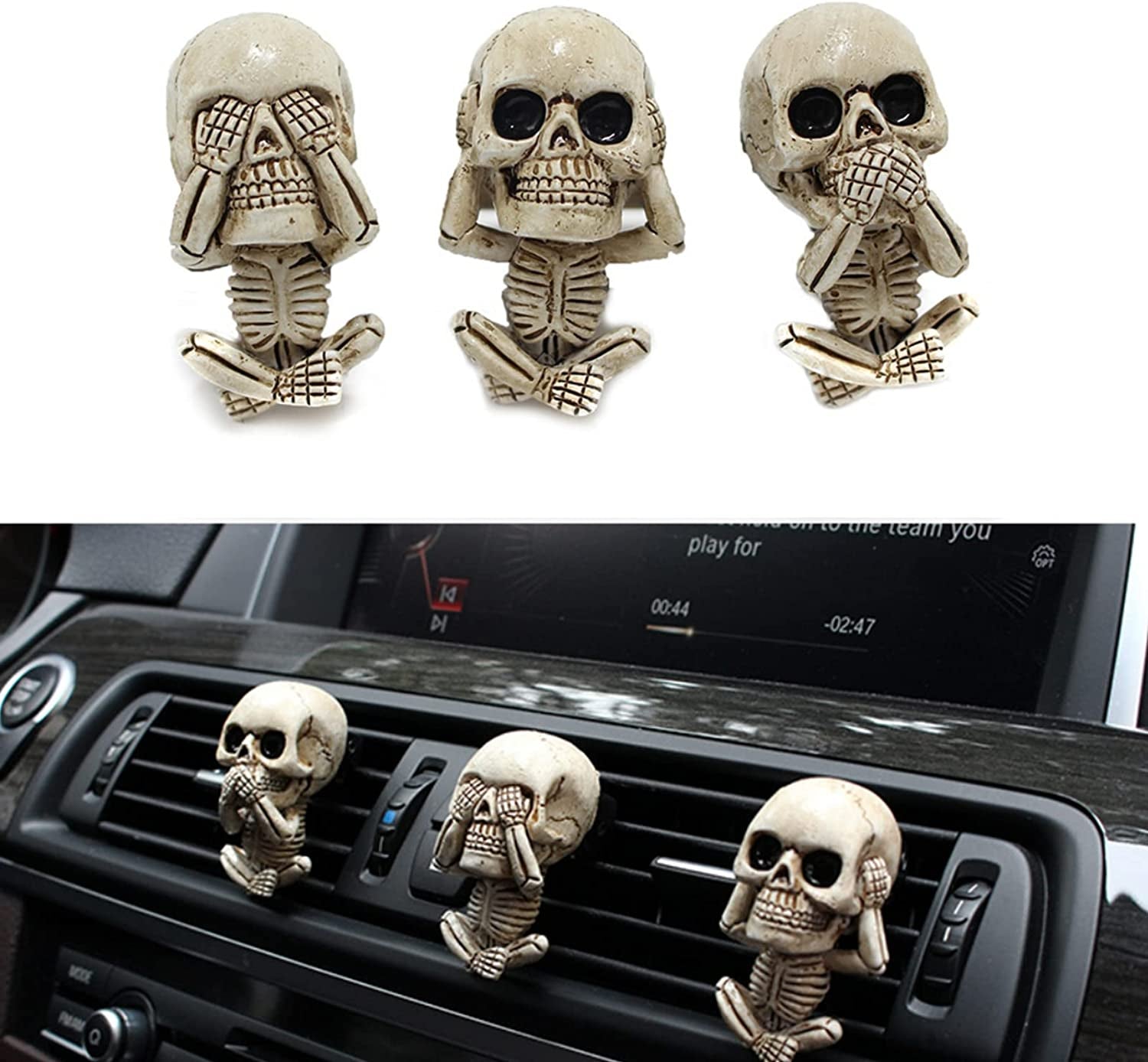 Car Air Freshener Clips, Car Vent Decoration,  Skull Car Interior Accessories, Car Air Conditioner Vent Decoration, Office Home Aromatherapy Thanksgiving Christmas Day Decor Gifts For